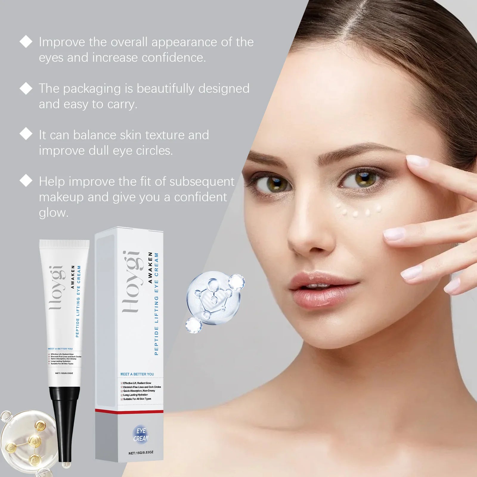 Polypeptide Eye Cream Anti Dark Circles Eye Bags Puffiness Firming Skin Around Eyes Smoothing Wrinkle Moisturizing Eye Care Crea Qme