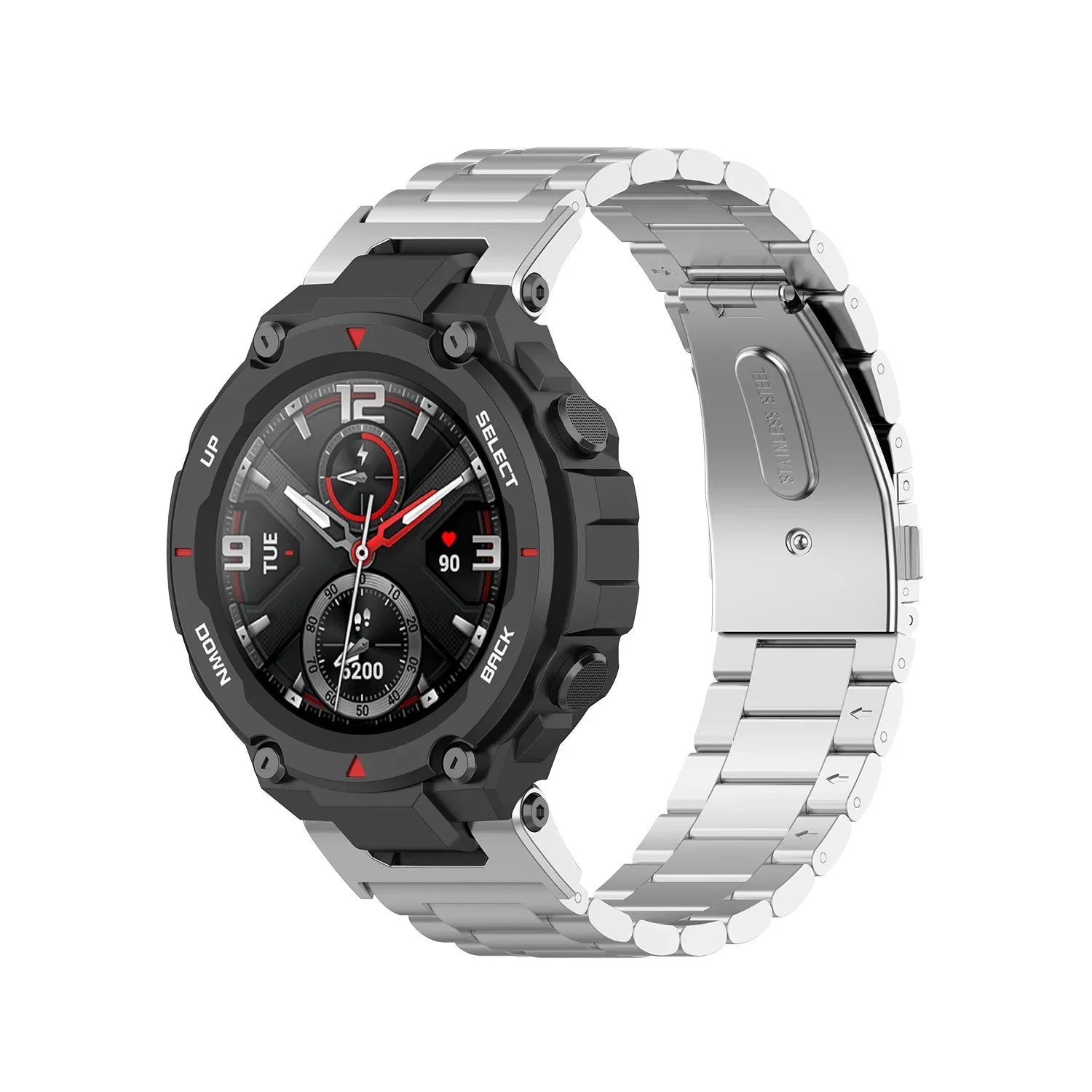Luxurious Stainless Steel Band For Amazfit T Rex3 Smart Watch Strap Metal Bracelet For Huami Amazfit T Rex 2 Qme S For Amazfit T-rex