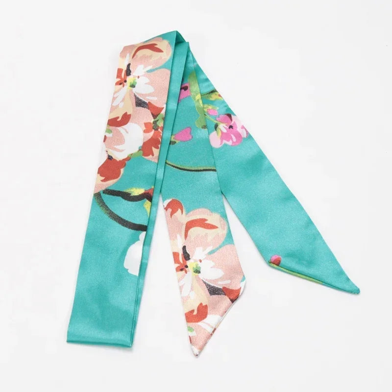 Skinny Scarf Hair Small Women Simple Handle Ribbon Fashion Printing