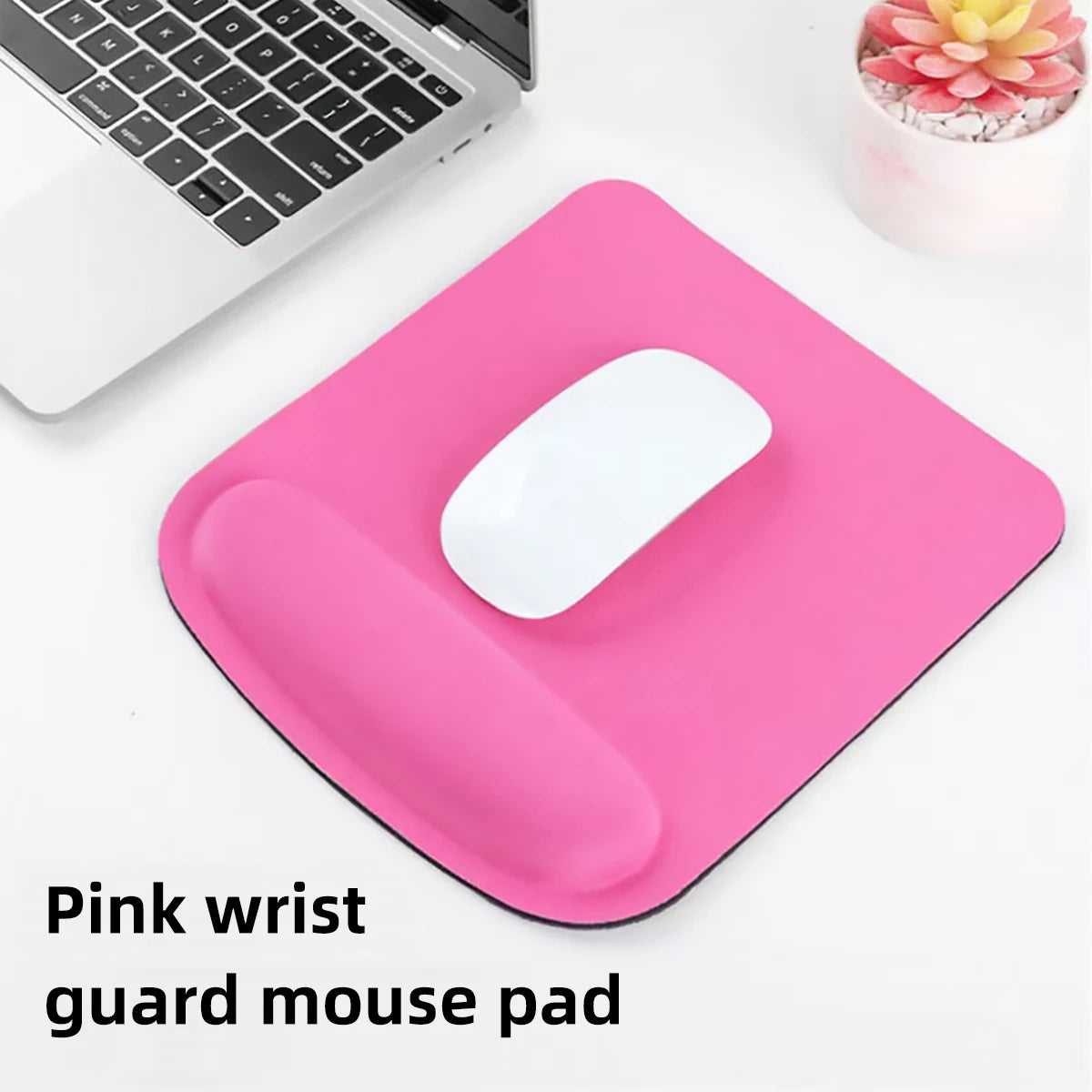 Square EVA Anti Slip Strap Wrist Rest Mouse Pad Soft Comfortable Qme Pink