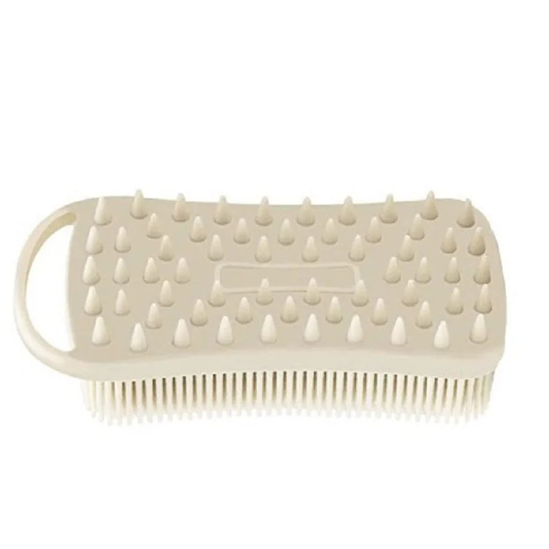 Double Sided Silicone Shower Brush 2 In 1 Exfoliating Body Brush Multi-Function Skin Cleaning Silicone Bath Brush Massage Brush Qme Grey 1 pcs China Mainland