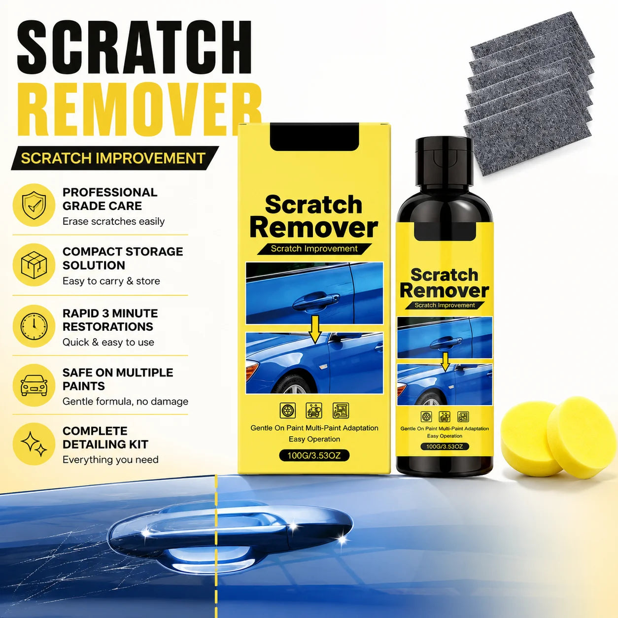 Car Coating Paint Repair Paste Scratch Remover Restorer Polishing Qme