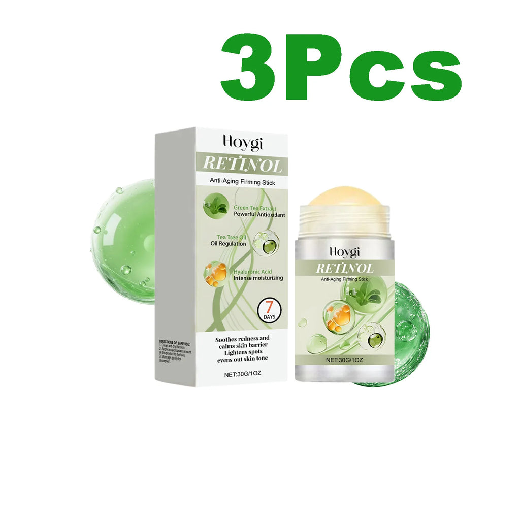 Retinol Anti-Aging Firming Stick Tightening Lifting Serum Stick Smooth Wrinkles Improves Skin Elasticity Hydration Brighten Skin Qme 3 x 30g Boxed