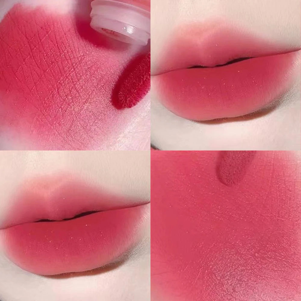 Five-color lip glaze set: natural velvet texture, matte lasting, non-stick cup, high color rendering, compact and portable, the Qme 05