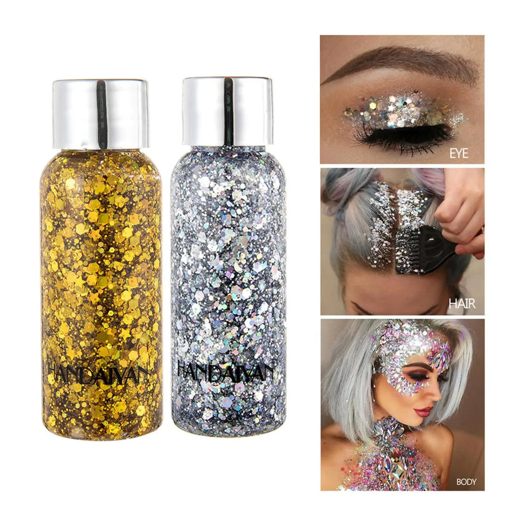 Glitter Body Lotion Diamond Gel Cream Eye Nail Hair Face Lasting Qme