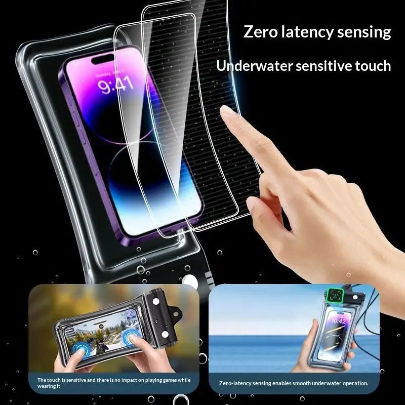 Waterproof Phone Bag Pouch Case Swimming Diving Clear Armband Qme