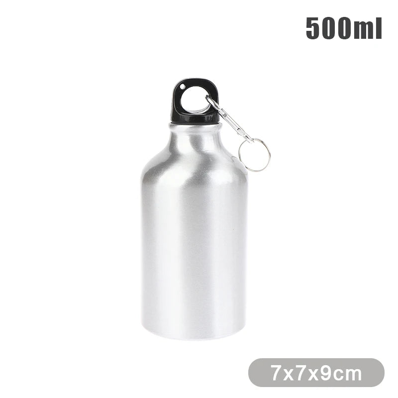 1Pc Aluminum Outdoor Bike Sports Water Bottle Drinking Kettle Drinking Cup Leakproof Water Jug For Travel Running Camping Qme 500ml Silver