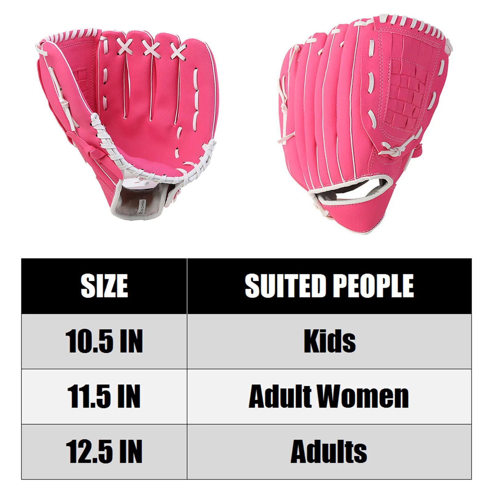Outdoor Sport Baseball Glove Left Hand Baseball Practice Glove for Kids Youth Adults 10.5/11.5/12.5 Inch Qme