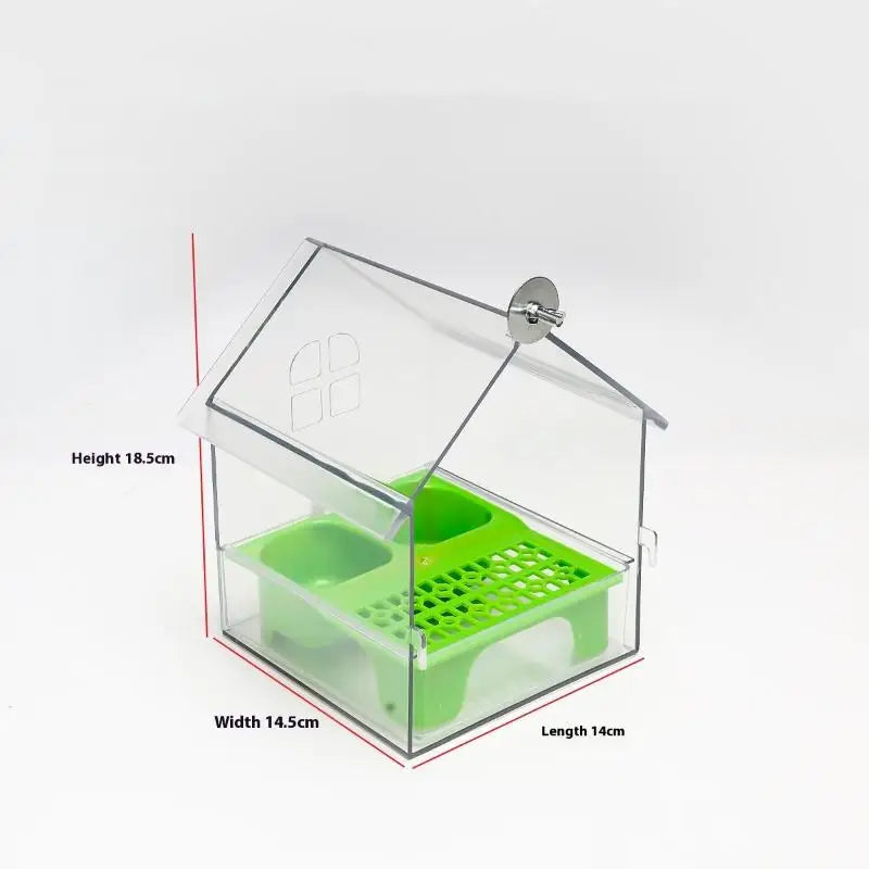 Hanging Parrot Feeder Prevent Scattering Bird Feeding Bowl Qme A2