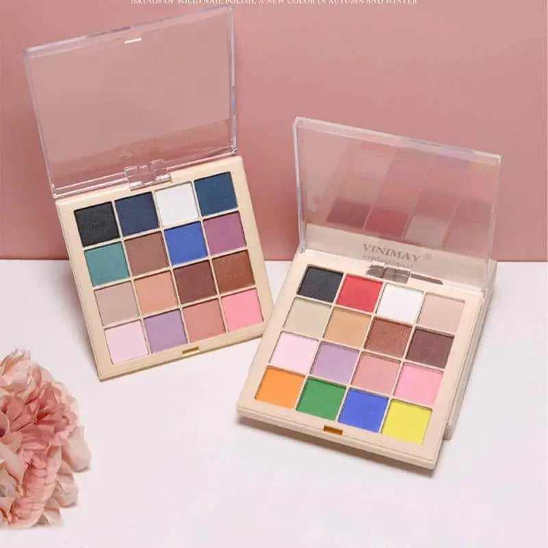 Gradient Nail Powder Palette Colors Glitter Pigment Solid Qme