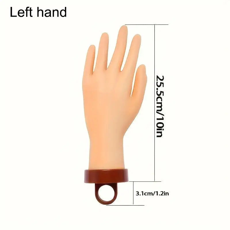 Nail Practice Mannequin Hand Desktop Bracket Soft Flexible Reusable Qme Left hand