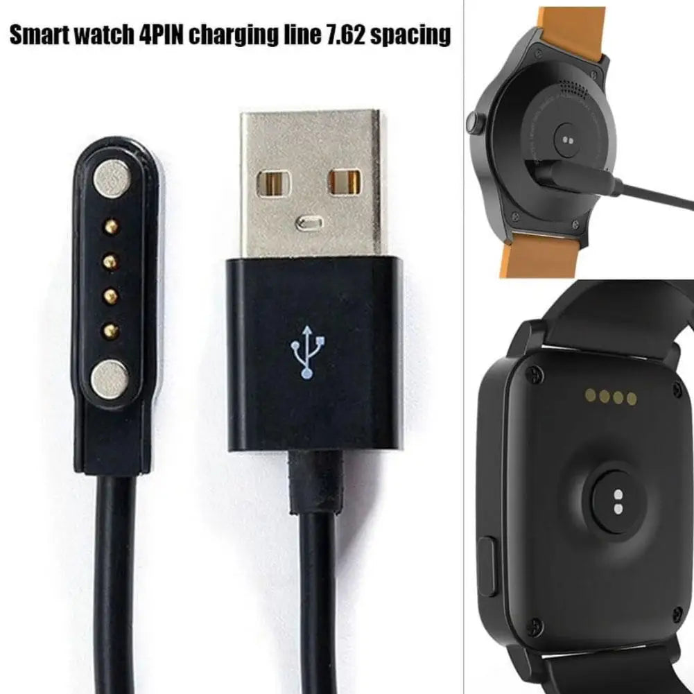 New Smart Watch Charging Cable 4 Pin Magnetic Charger Universal Smart Bracelet Sports Watch 4 Pin Charging Cable 7.62 Pitch Qme