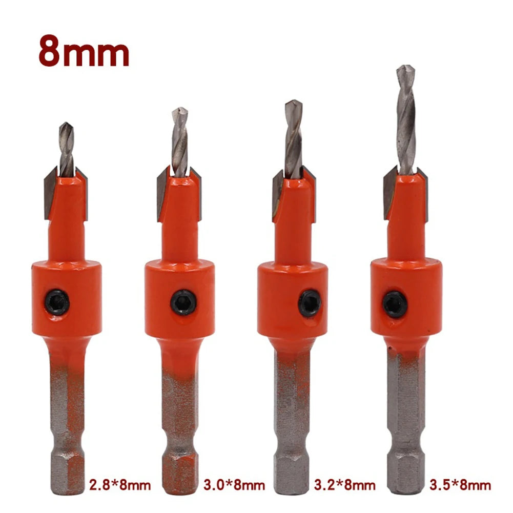 1 4 Woodworking Hex Shank Drills Bit Countersink Router Wood Drilling Qme