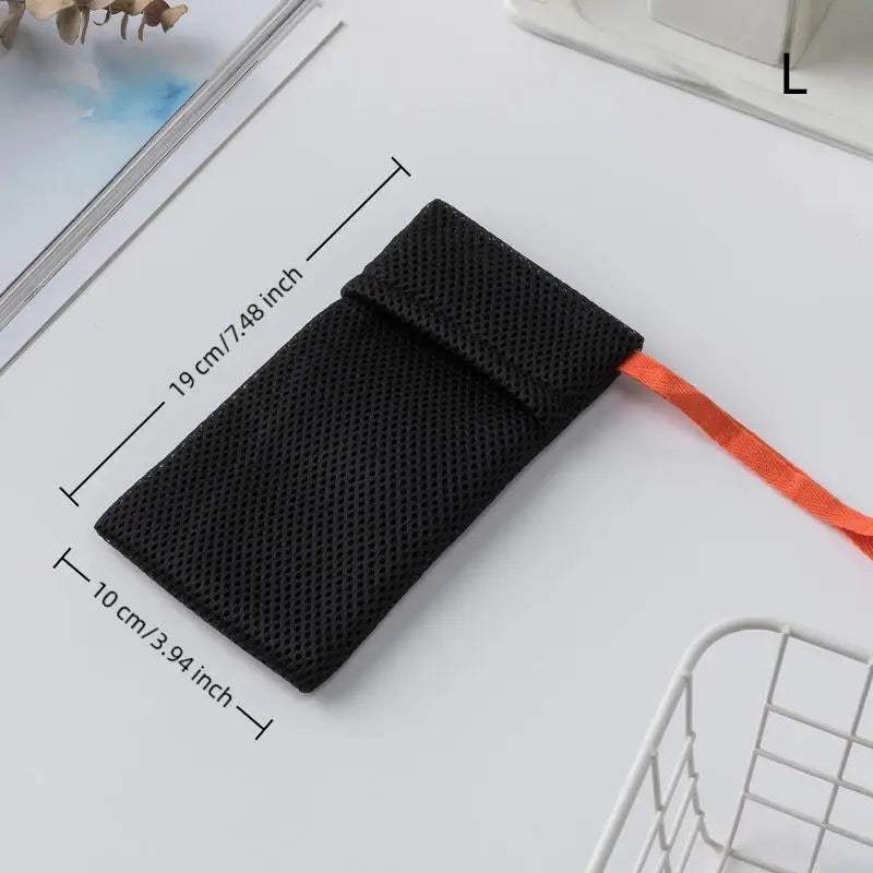 Bath Cleansing Foaming Net Double-Sided Square/Oval Soap Bag Body Exfoliating Scrubber Sponges Bathroom Mesh Soap Pocket Qme L Black