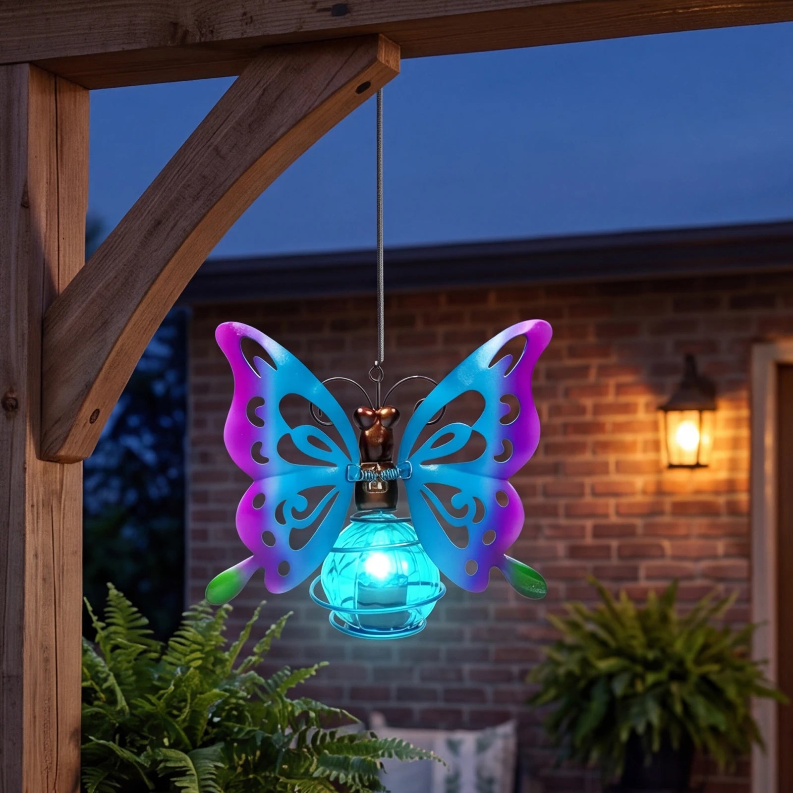 Solar Insect Lights Outdoor Suspended Insect Simulation Light Designed Specifically For Garden Decor Waterproof Outdoor Light Qme Blue Butterfly 1 PCS