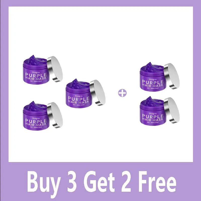 Purple Keratin Hair Mask for Repair Damaged Frizzy Hair Soft Shiny Smooth Nourishing Moisturizing Treatment Deep Hair Care Mask Qme Buy 3 Get 2 Free