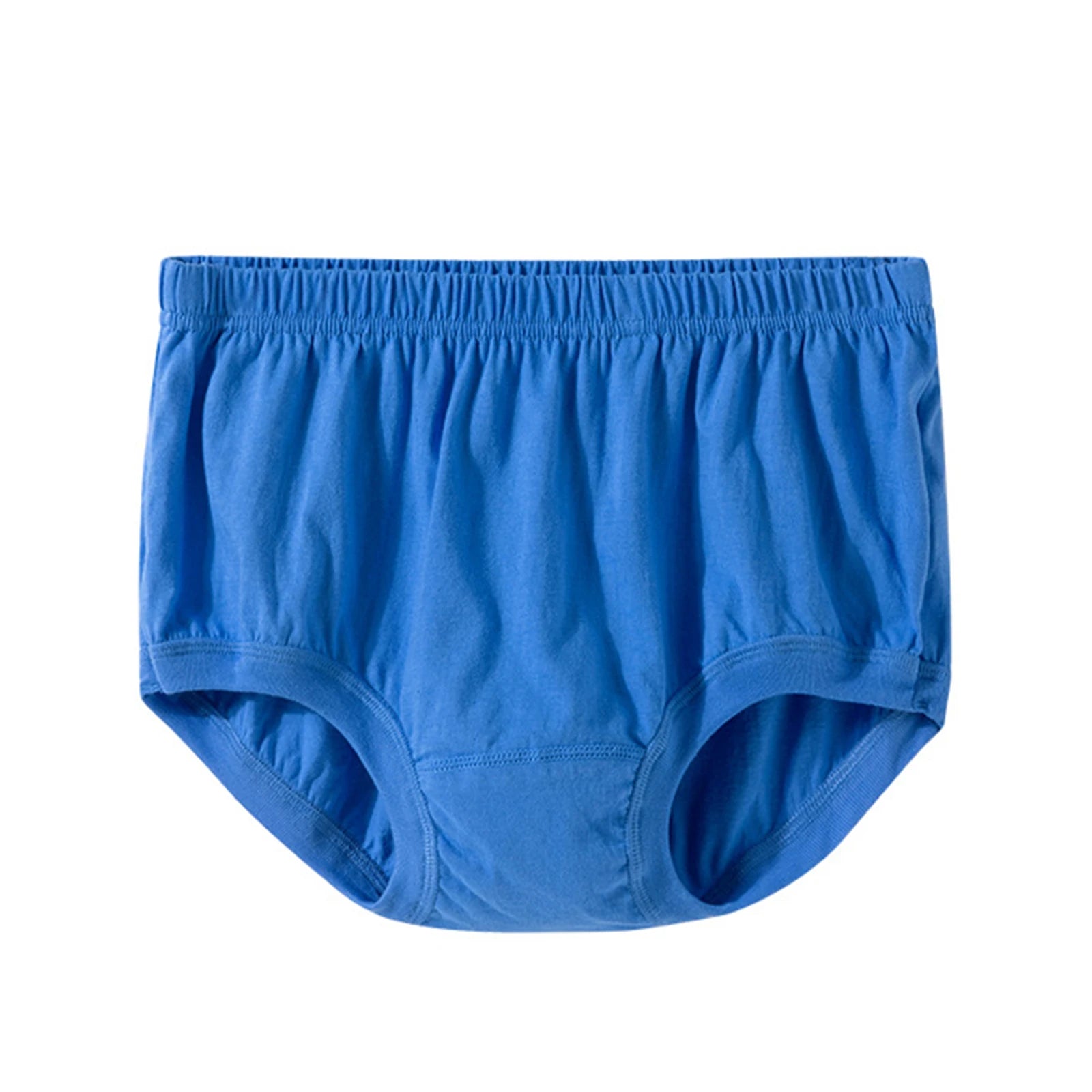 Men's Cotton Solid Color Loose Fit Elastic High Waisted Shorts Basic Casual Breathable Briefs Soft Comfy Underwear Qme Dark Blue 4XL