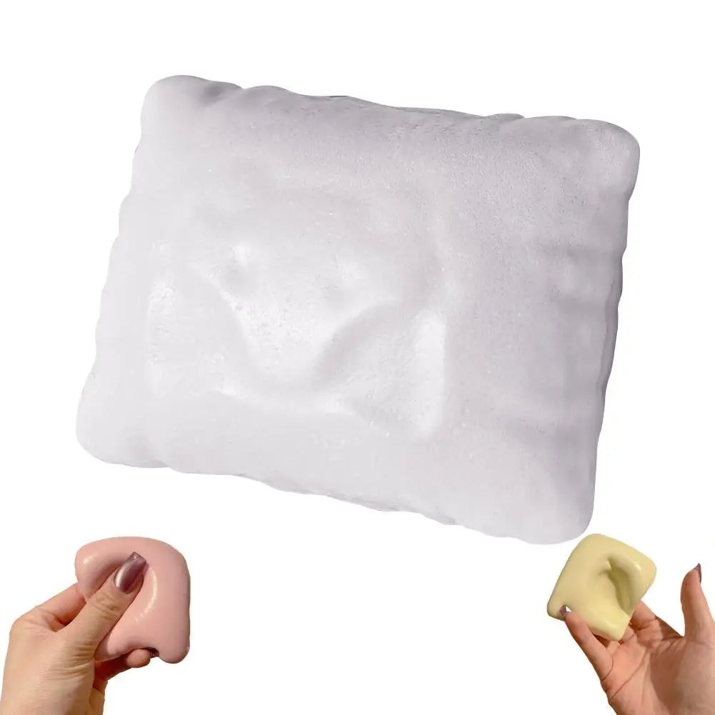 Pillow Squishy Toy Sticky Slow Rebound Fidget Sensory Stress Relief Qme White