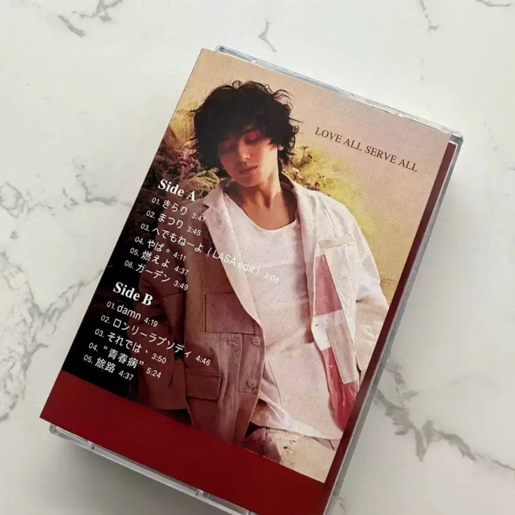 Retro Japanese Pop Music Cassette 2 Tapes, Dual Portrait Art Themed Covers, Lyrical Narrative Style Classic Track Collection Qme