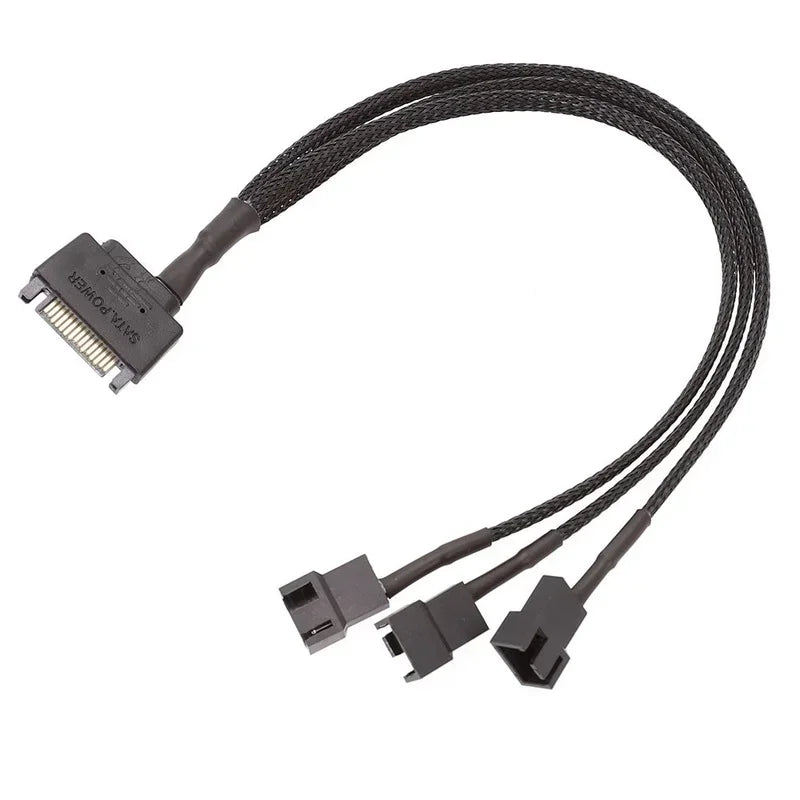 30CM 4Pin To 3-way Y Splitter Cable Fan 4-pin To 3x4Pin/3Pin PC Computer Notebook Computer Accessories Extension Cable Qme