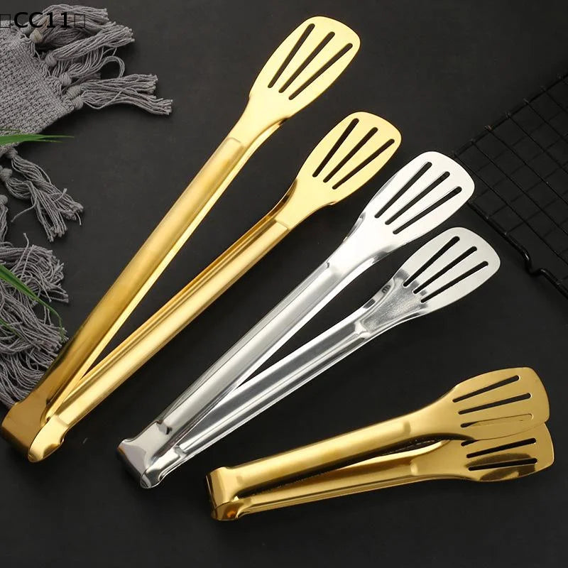 Stainless Steel Food Tongs Barbecue Meat Salad Steak Serving Clip Qme