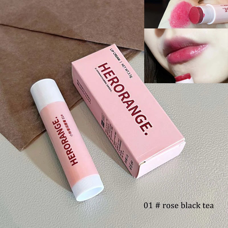 Colored Moisturizing Lip Balm Set Makeup Jelly Almond Coffee Lip Tint Nude Rose Black Tea Lipstick Primer Colorless Lip Care Qme 1pcs-01