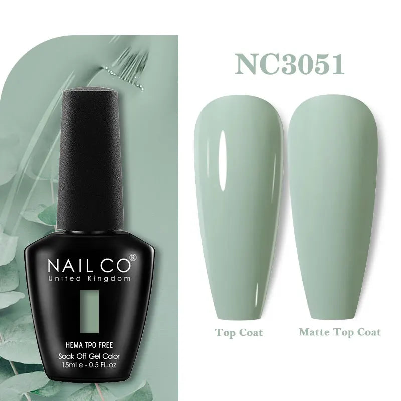 NAILCO Green Series Dark Gel Nail Polish Lasting Hybrid Base Matte