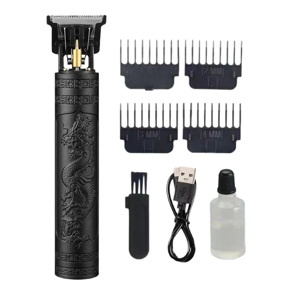 Cordless Hair Clippers Cordless Trimmers Kit Professional Grooming Tool for Daily Maintenance Post-Shower Travel Camping Sports Qme Black