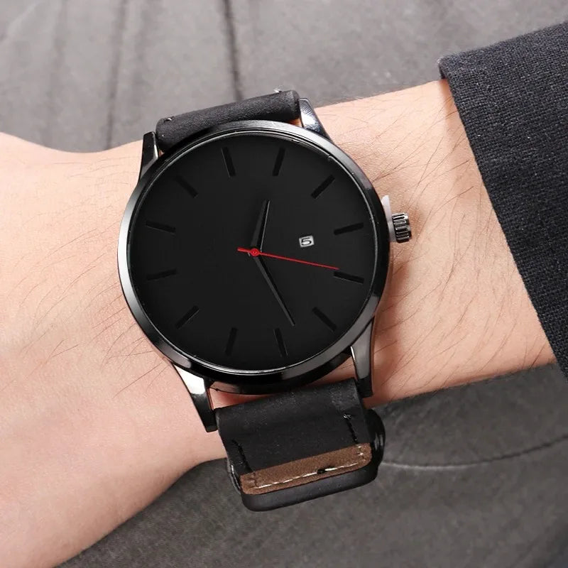 Relogio Masculino Men Watch Fashion Sport Watches New Men's Watch Men Calendar Leather Casual Quartz Clock relojes hombre Qme