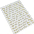 English Words Nail Art Stickers 3D Alphabet Decals DIY Metallic Gold Qme C