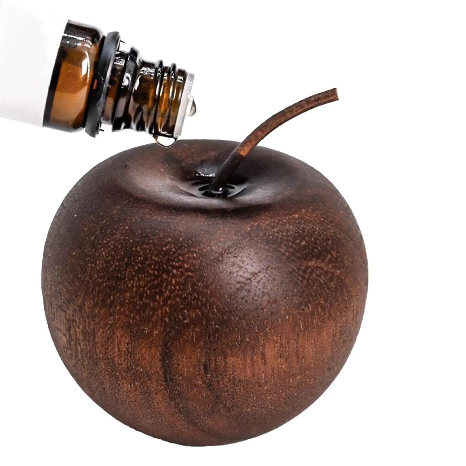 NEW 1pc Elegant Wooden Oil Diffuser - Apples Style, No Heat, For Car/Bedroom/Bathroom, Natural Scent, Gift, Spa Home Decors Qme
