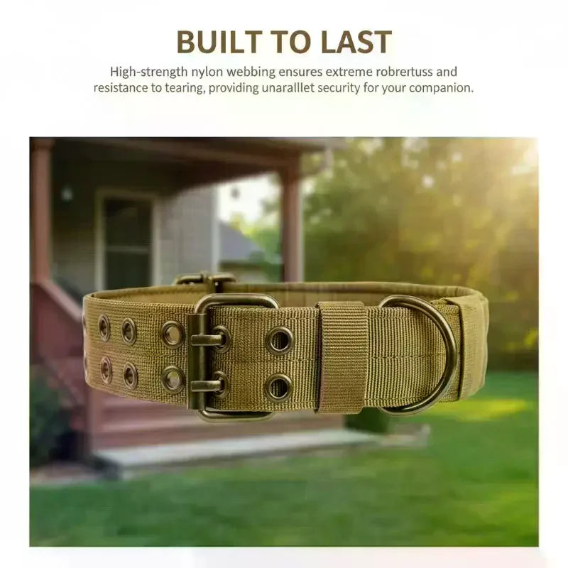 Heavy Duty Nylon Dog Collar Adjustable Buckle High Tensile Strength For Large Dogs Walking Training Hiking Qme