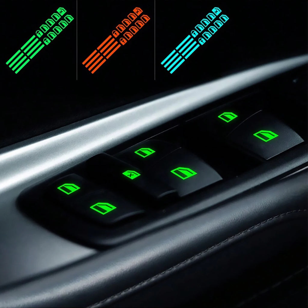 Car Window Control Button Luminous Stickers Auto Interior Qme