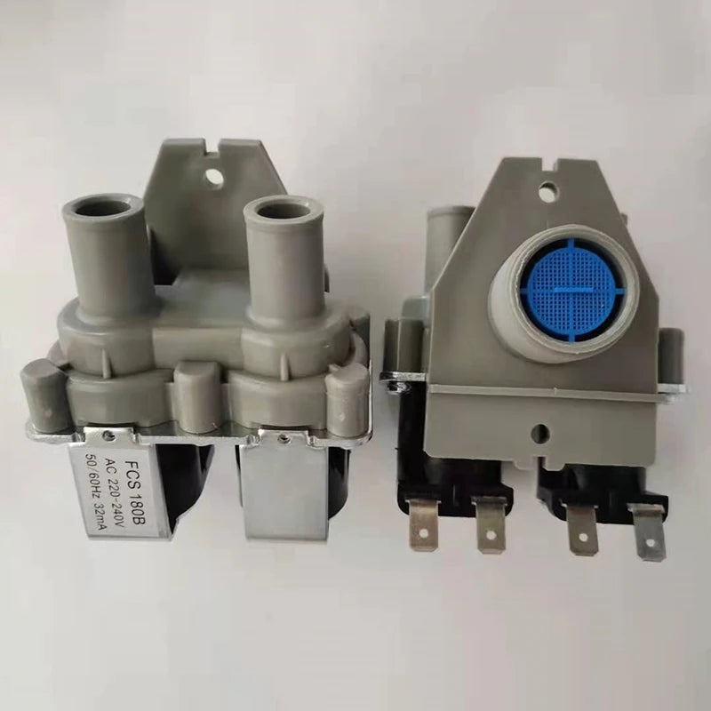 Universal Double-head Water Inlet Valve, Automatic Washing Machine Double Coarse Mouth Solenoid Valve. Qme Gray-A1