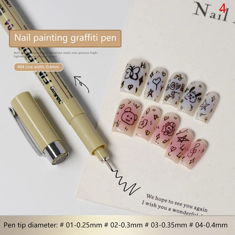 Waterproof Nail Art Graffiti Line Pen Gel Painting Wire Drawing Qme 4
