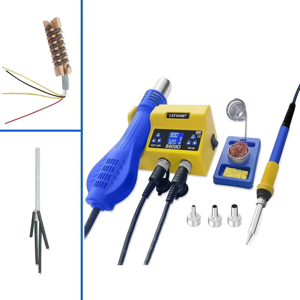1 Digital Soldering Station Iron Air Gun BGA SMD Welding Rework Tool Qme set5 220V