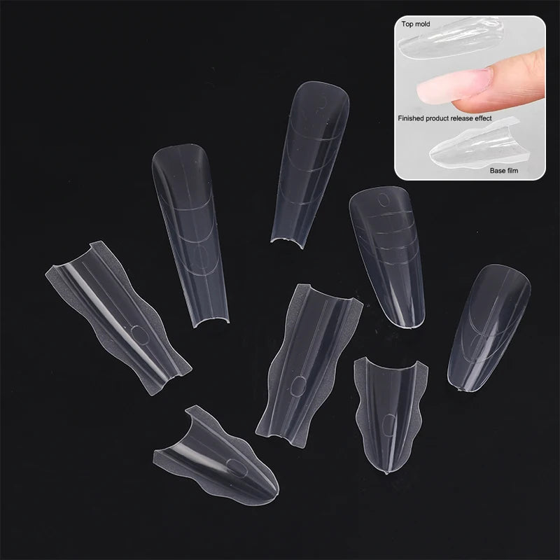 Poly Dual Forms Nail Gel Mold Extension Quick Building Tips Reusable Qme