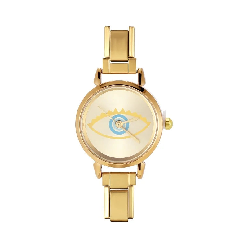 Wholesale Fashion Gold Sliver Color Round Women Watch Luxury Analog Wristwatches Reloj Mujer Girls Clock Gift（Without Box） Qme Style 1