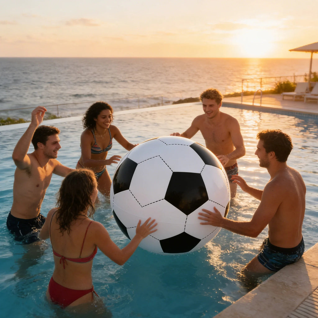 Inflatable Soccer Beach Ball Large Outdoor Inflatable Ball Beach Parent-Child Interactive Sports Game Supplies（Uninflated） Qme