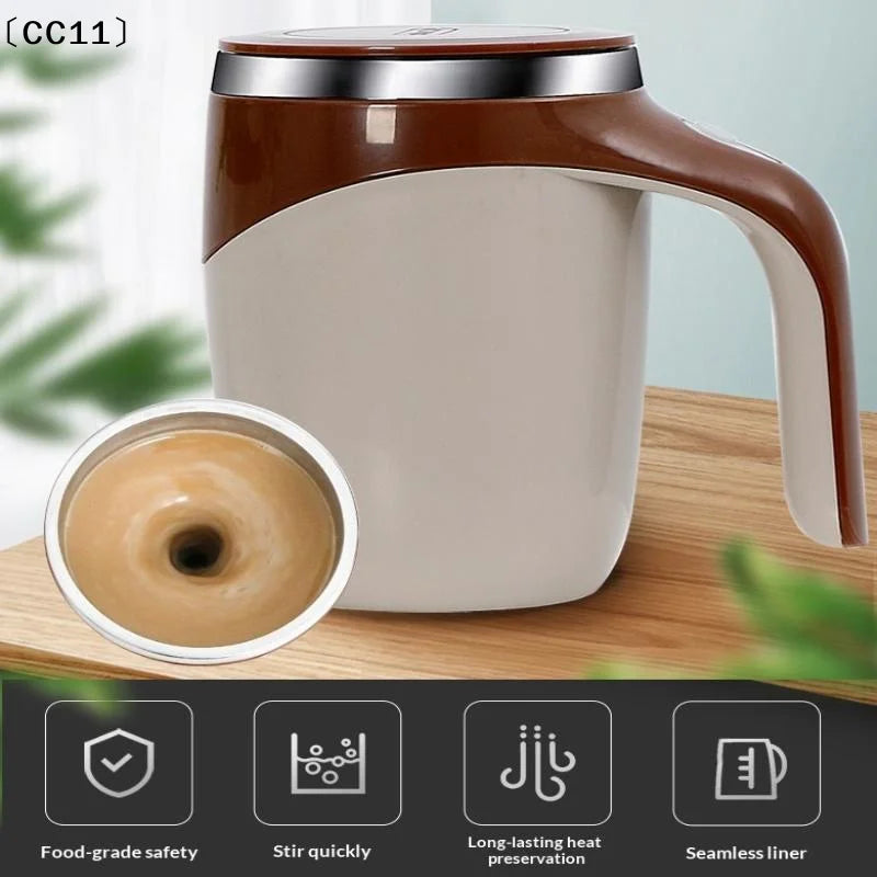 Self Stirring Mug Automatic Magnetic Coffee Travel Cup Insulated Qme