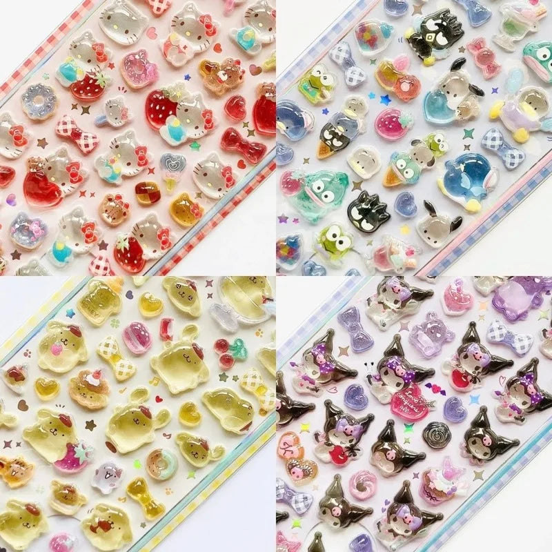 Hello Kitty Kuromi Phone Case DIY Stickers Cinnamon Dog Cute Crystal Qme