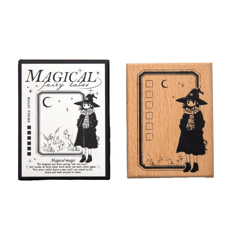 Magical Fairy Tales Handbook Seal DIY Retro Literary Daily Decoration Wooden Seal stamp Creative Stationery stamp wooden stamp Qme G