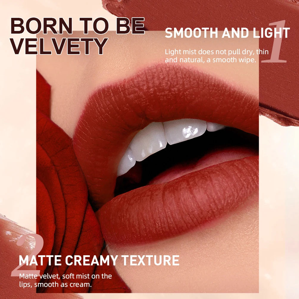 QIBEST Matte Nude Lipstick Pen Long Lasting Lipliner Lip Pencil Waterproof Lip Liner Contour Sexy Red Lip Makeup Set For Women Qme