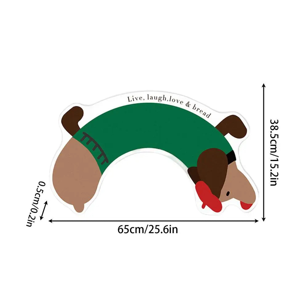 Water Absorption Shower Mat Dachshund Floor Cute Cartoon Rug Doorway Qme Green China Mainland