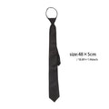 Unisex Black Simple Clip Tie Women Zipper Ties Retro Silky Narrow Men Qme black