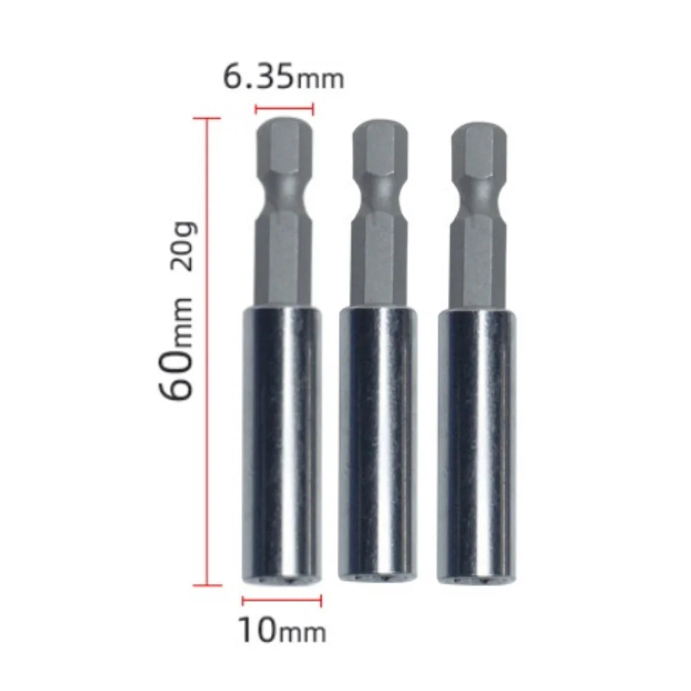 20-1PCS Hex Shank Drill Bit 60MM-150MM Magnetic Screwdriver Extended Link Screwdriver Head Holder Kit Rotary Tool Accessories Qme 60MM 3pcs