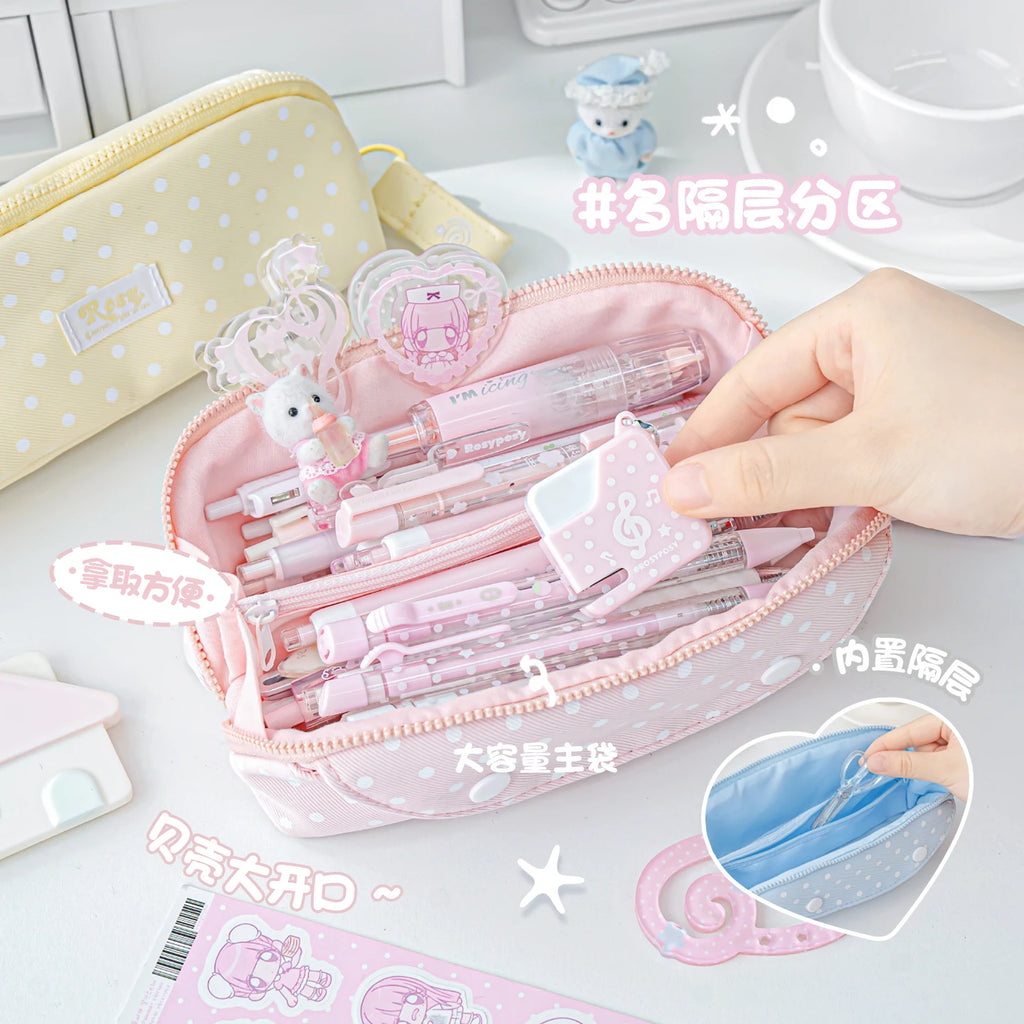 Large Capacity Double Layer Pencil Case for Students - Pen Bag Pouch Holder Box for Office Stationery Back to School Supplies Qme