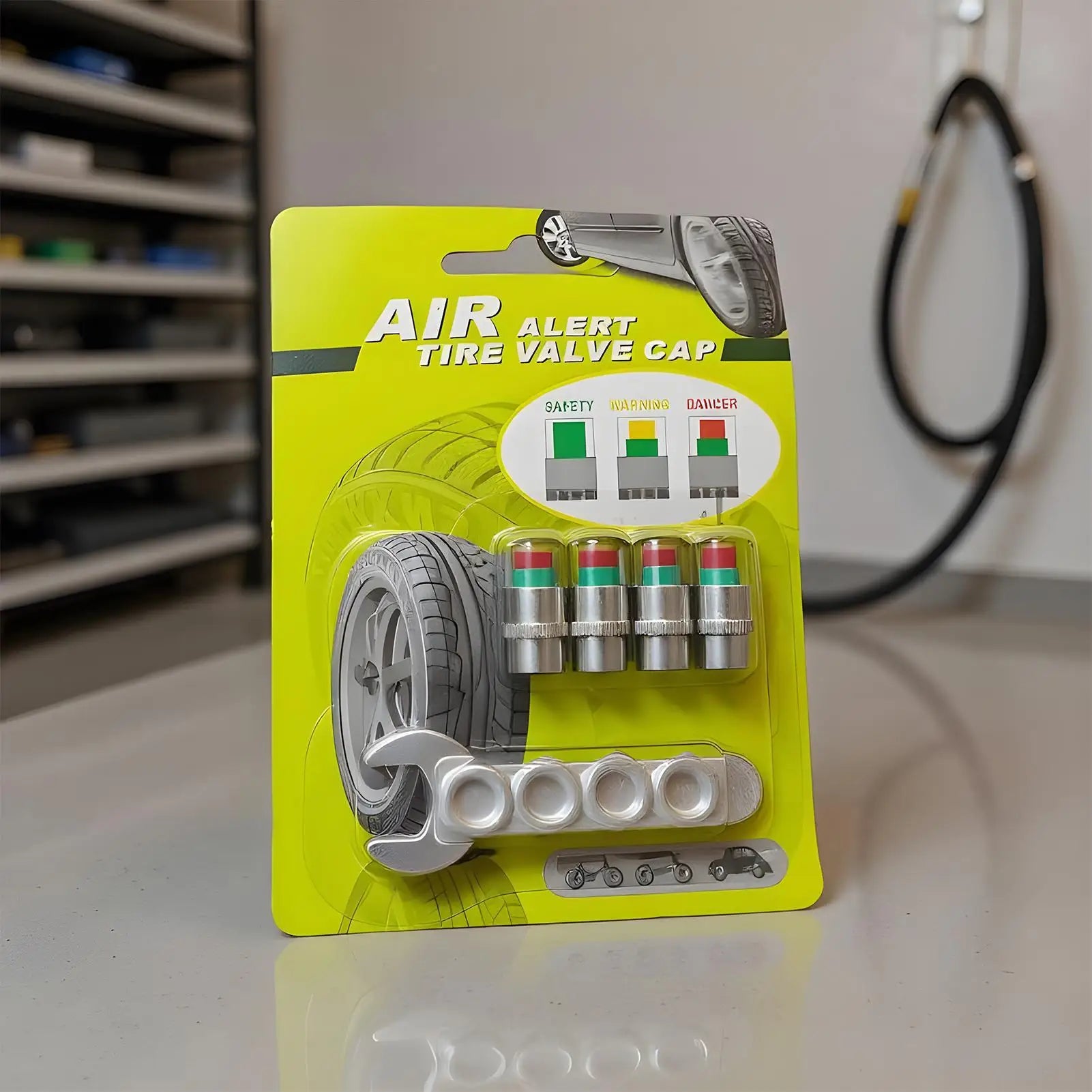 Tire Pressure Monitoring Caps 4 Pieces Sensor Alert Car Monitoring Valve Covers for Long-Distance Travel Motorcycle Truck SUV Qme
