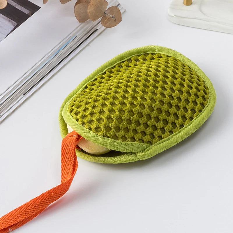 2-in-1 Bath Loofah Glove Double-sided Exfoliating Lathering Tool Soap Qme