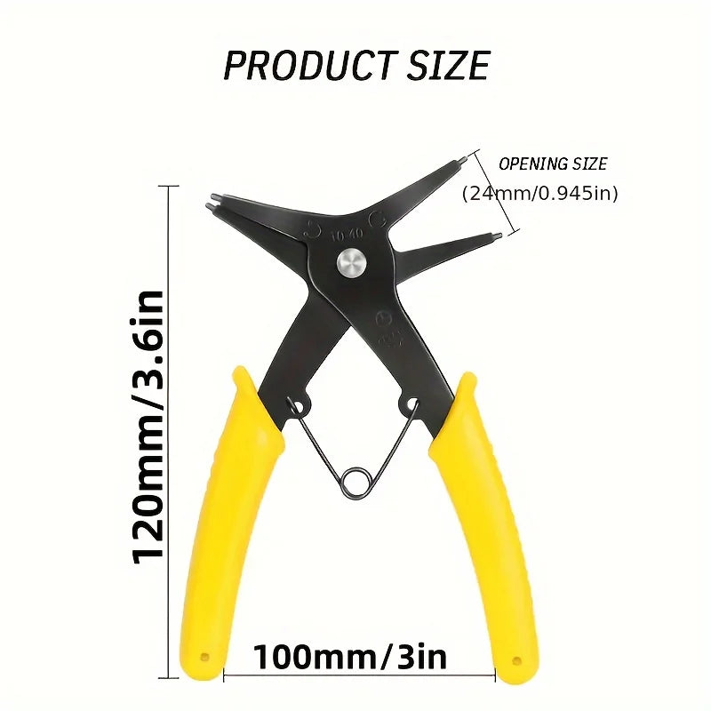 2 in 1 Circlip Pliers Internal and External Retaining Ring Pliers Inner Card Outer Retaining Ring Pliers Car Repair Tool Qme